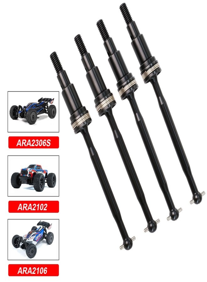 POLANTA #45 Steel CVD Driveshaft Front Rear Drive Shafts Set for ARRMA 1/18 Granite GROM 1/14 Typhon GROM Upgrade Parts,Drive Shaft Thickened Upgraded Version (Black) - Image 2